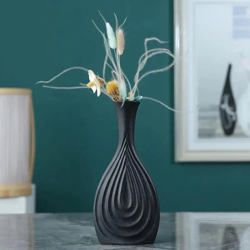 Large Black Ceramic Vase