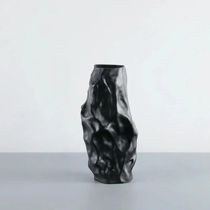 Large Black Textured Vase