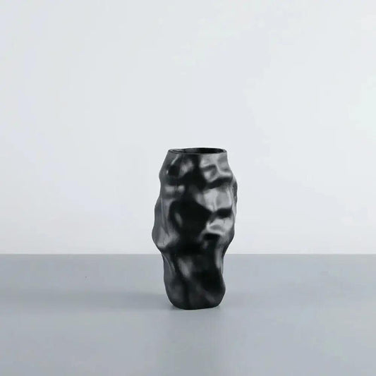 Medium Sized Black Textured Vase