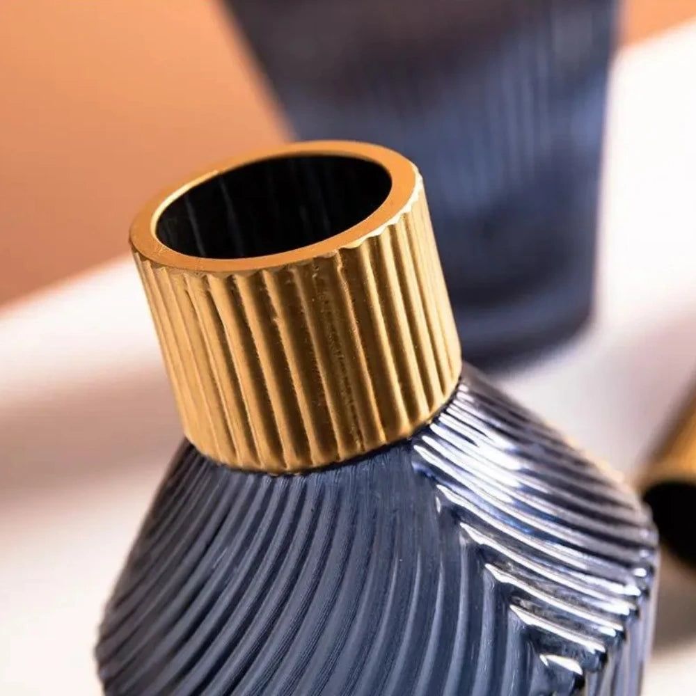 Bottle neck of a Blue and Gold Vase 