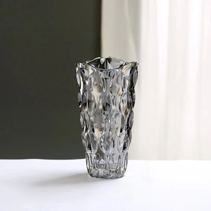 Grey Bohemia Crystal Vase on a white surface