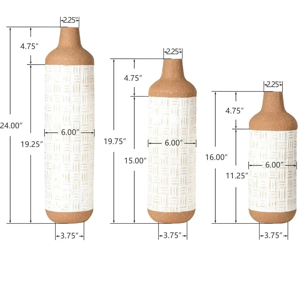 Measurements of Boho Floor Vases 