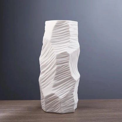 Ceramic Stone Vase on a wooden table