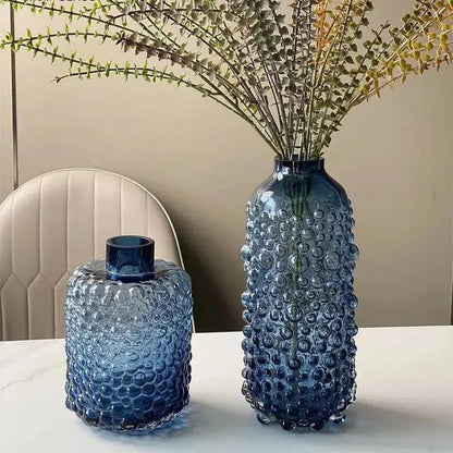 Two Cobalt Blue Vases in Medium and Large