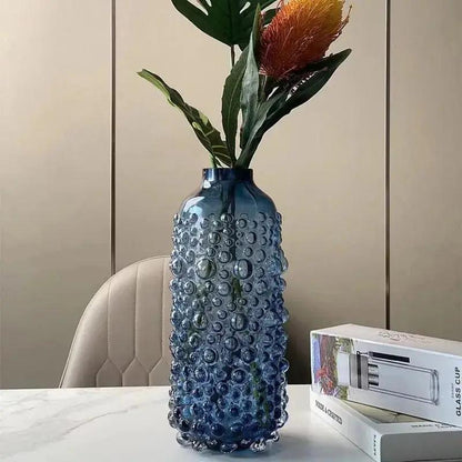 Large Cobalt Blue Vase With Flowers inside