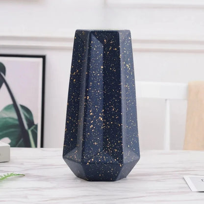 Large Dark Blue Vase on a white marbleized table