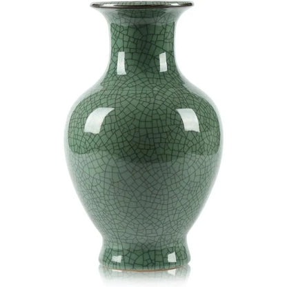 Dark Green Vase on a white background