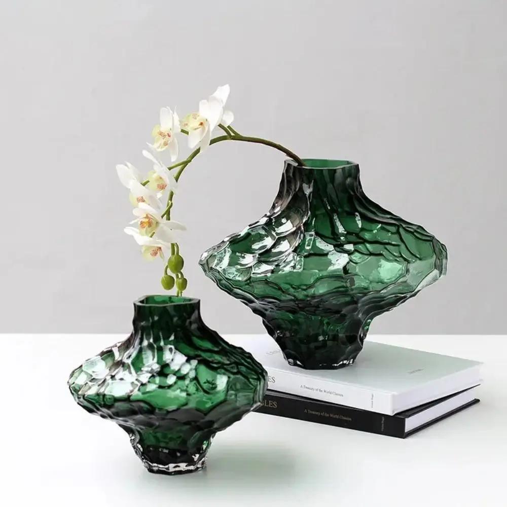 Two Emerald Green Vase in Medium and Large