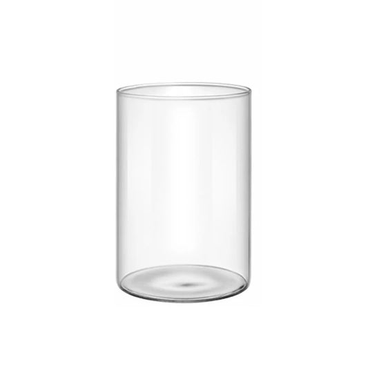 Small Glass Cylinder Vase on a white background