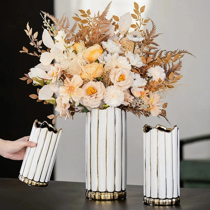 Gold and White Vases