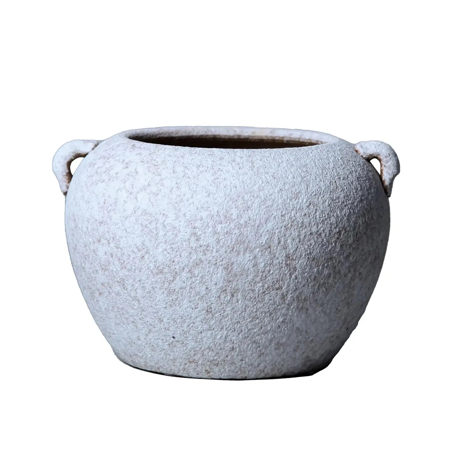 Grey Stone Vase on a white background