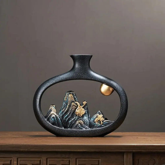 Medium Sized Japanese Black Vase
