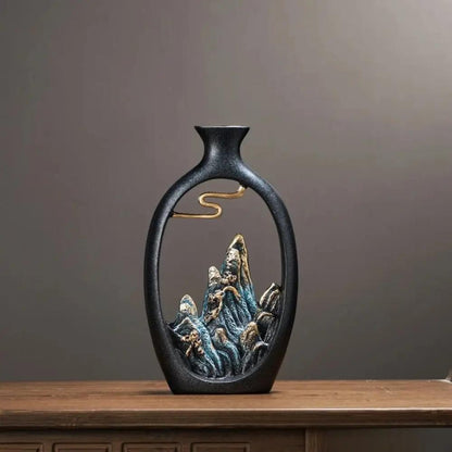 Large Japanese Black Vase