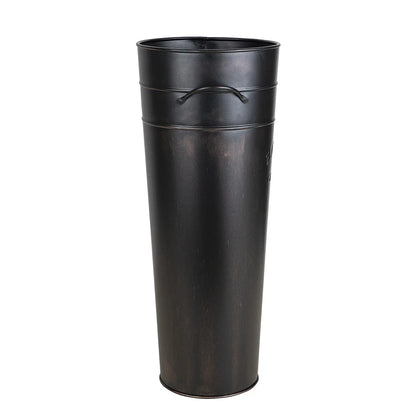 Black Large Metal Vase on a white background