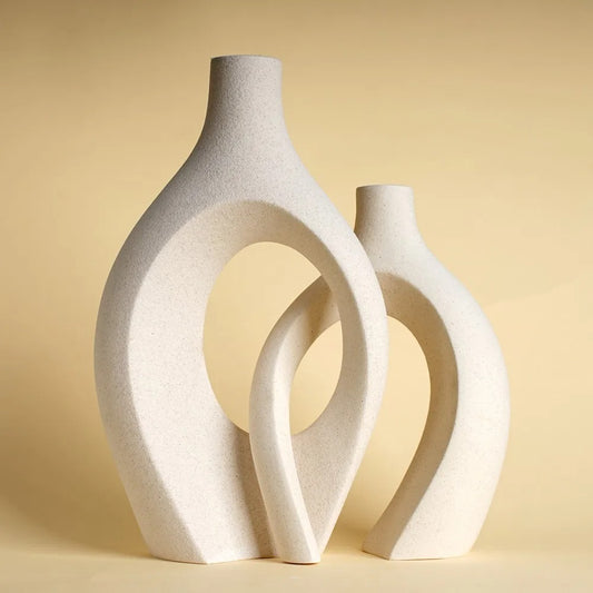Large Modern Vase set on a beige background