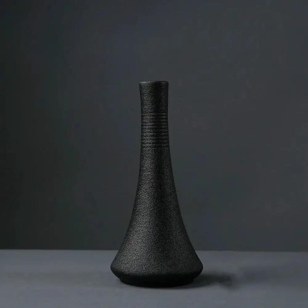 Large Modern Black Bud Vase