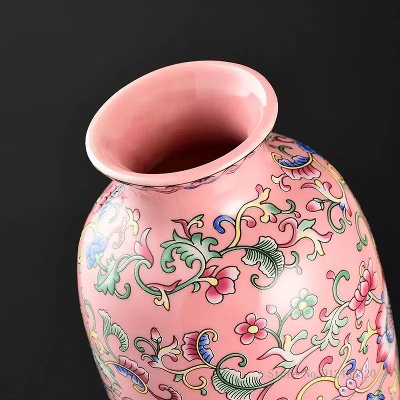 Opening and design details of a Pink Vase