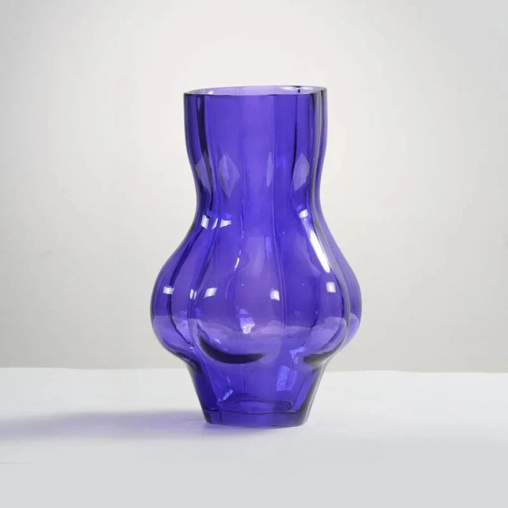 Large Purple Bud Vase on a white surface