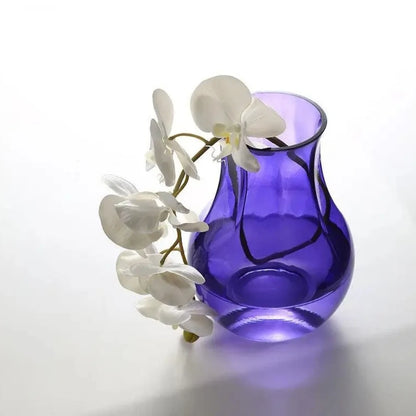 Purple Bud Vase with white flowers inside