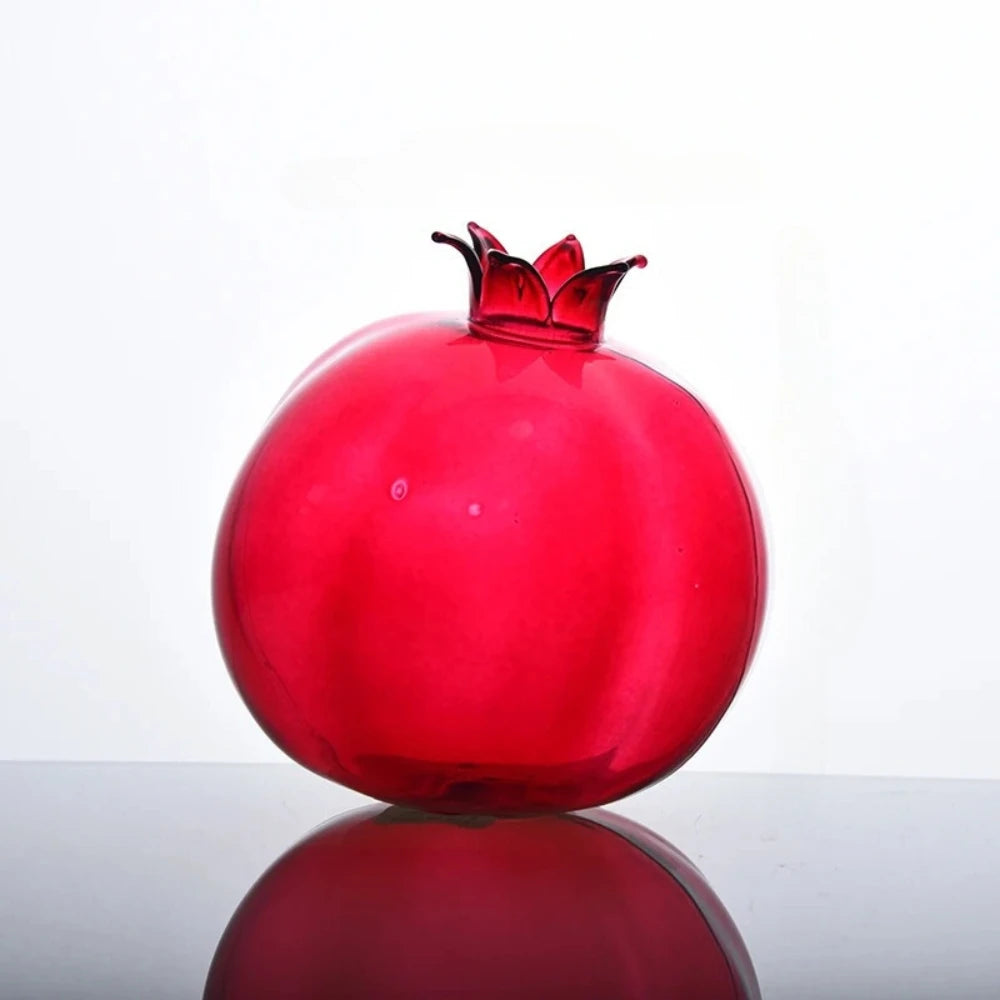 Red Small Vase on a shiny gray surface