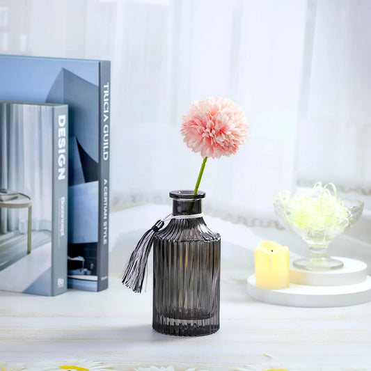 Small Black Vase With Flower Inside