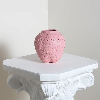 Small Strawberry Vase Pink