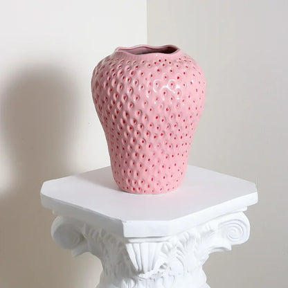 Large Strawberry Vase Pink