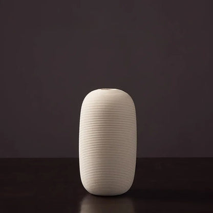 Cylinder Shaped White Ceramic Vases